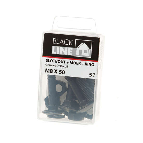Afbeelding van Slotbouten zwart m8X50 Verpakt per 5 stuks