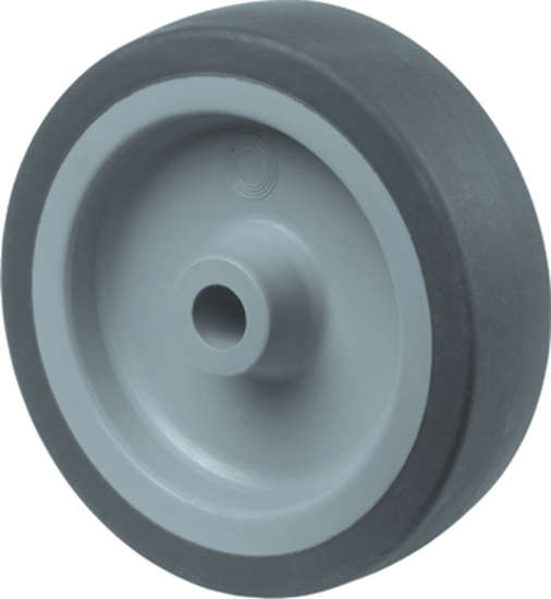Afbeelding van Los PVC wiel met rubber loopvlak, grijs, gummy 100mm