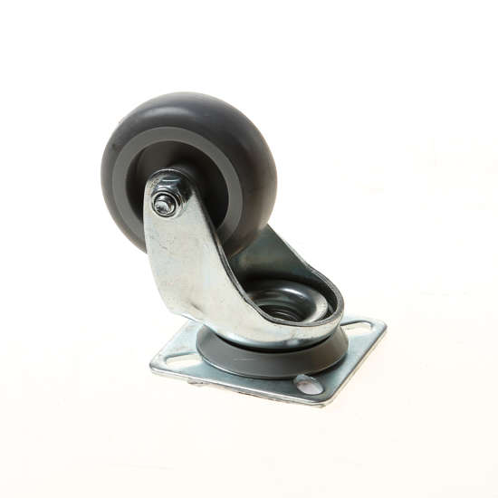 Afbeelding van Zwenkwiel met plaat en glijlager, rubber band grijs 40kg 50mm