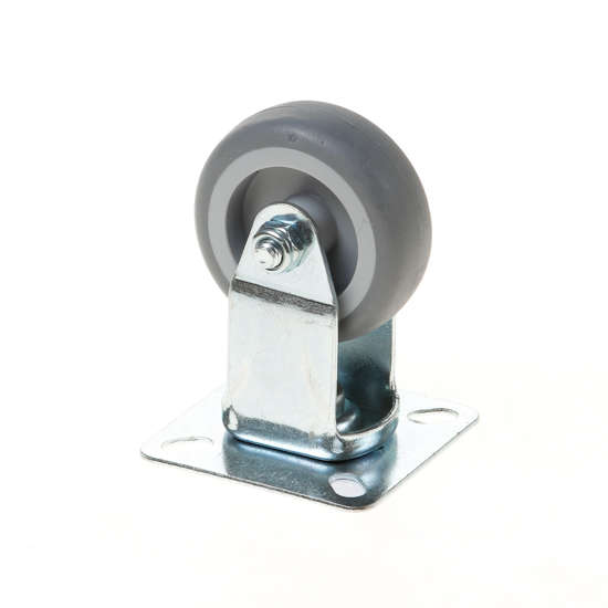 Afbeelding van Bokwiel met rubber wiel en glijlager, grijs 40kg 50mm