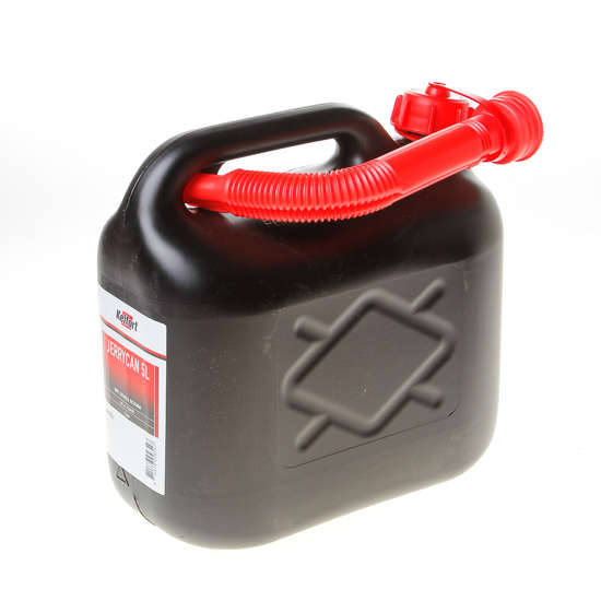 Afbeelding van Jerrycan zwart voor benzine/water schenktuit 5 liter