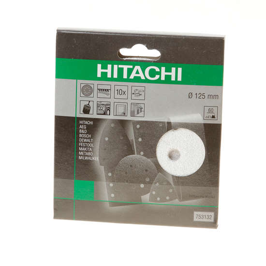 Afbeelding van Hikoki Schuurschijf diameter 125 K60 Velcro wit (10 st)