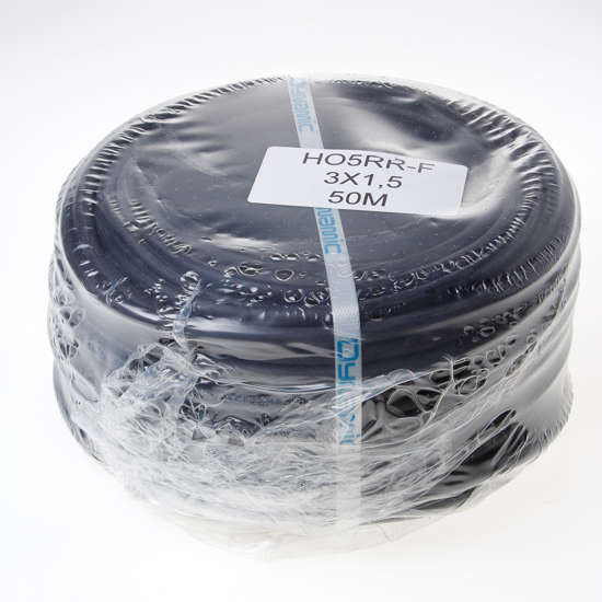 Afbeelding van Kabel rubber zwart 3 x 1.5mm² x 50 meter