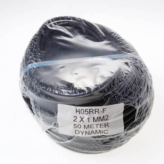 Afbeelding van Kabel rubber zwart 2 x 1.0mm² x 50 meter