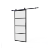 Afbeelding van DIY-schuifdeur Cubo zwart inclusief mat glas, afmeting deur 2350x980x28mm + zwart ophangsysteem type Basic Top