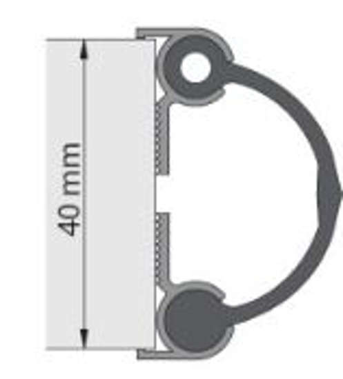 Afbeelding van Alprokon Deurnaaldprofiel binnen/binnen aluminium Pendeldeur type 4030 L= 2500mm
