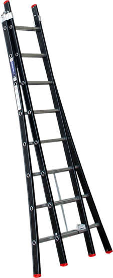 Afbeelding van Reformladder Magnus, aluminium, zwart, 2x8 treden
